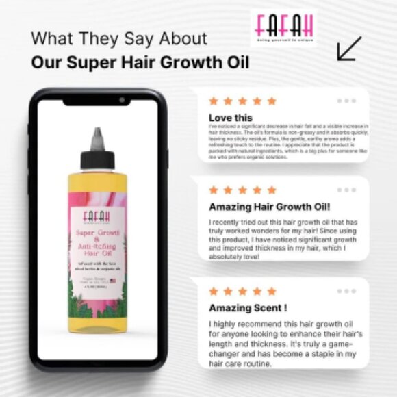 The Fafah Super Growth & Anti-Itching Hair Oil ( 2 oz) - Picture 7 of 10